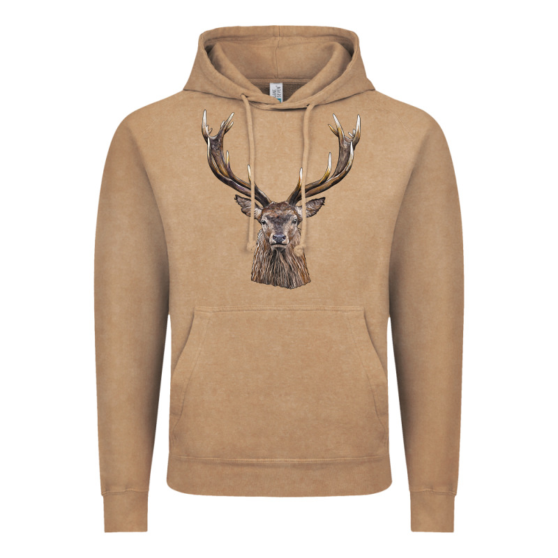 Elk Deer Head Vintage Hoodie by LillyAllenDesigns | Teevron
