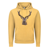 Vintage Mustard elk deer head Vintage Hoodie - LillyAllenDesigns