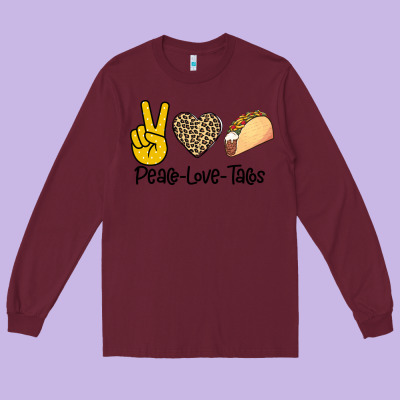 Peare Love Tacos Long Sleeve Tee Designed By Bettercallsaul