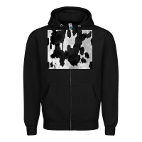 Black Black White Cowhide Tumbler Zipper Hoodie - CowCowDesign