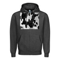 Charcoal Heather Black White Cowhide Tumbler Zipper Hoodie - CowCowDesign