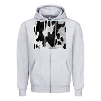 Heather Grey Black White Cowhide Tumbler Zipper Hoodie - CowCowDesign