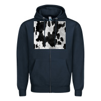 Navy Black White Cowhide Tumbler Zipper Hoodie - CowCowDesign