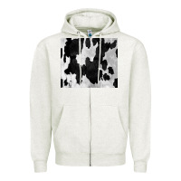 Oatmeal Heather Black White Cowhide Tumbler Zipper Hoodie - CowCowDesign