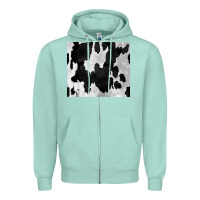Seafoam Black White Cowhide Tumbler Zipper Hoodie - CowCowDesign