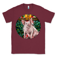 Burgundy christmas pig Classic Tee - LillyAllenDesigns