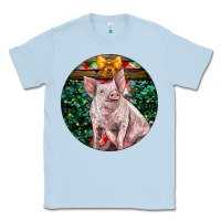 Dusty Blue christmas pig Classic Tee - LillyAllenDesigns
