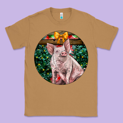 Christmas Pig Classic Tee Designed By Lillyallendesigns