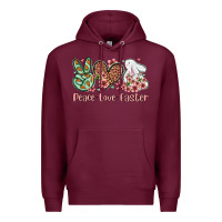 Burgundy Easter Day Peace love Easter Premium Hoodie - OliviaCreatesArt