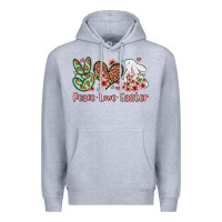 Heather Grey Easter Day Peace love Easter Premium Hoodie - OliviaCreatesArt