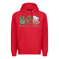 Red Easter Day Peace love Easter Premium Hoodie - OliviaCreatesArt
