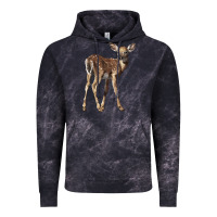 Cloud Black white tailed fawn deer Vintage Hoodie - LillyAllenDesigns
