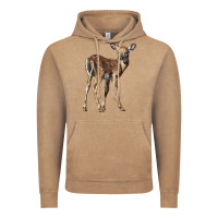 Vintage Coffee white tailed fawn deer Vintage Hoodie - LillyAllenDesigns