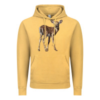Vintage Mustard white tailed fawn deer Vintage Hoodie - LillyAllenDesigns