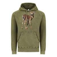 Vintage Olive white tailed fawn deer Vintage Hoodie - LillyAllenDesigns