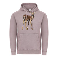 Vintage Zinc white tailed fawn deer Vintage Hoodie - LillyAllenDesigns