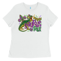 White mardi saurus rex mardi gras Ladies Tee - MaliasSmallBusiness