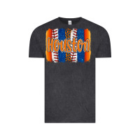 Vintage Black houston baseball team spirit brushstrokes Vintage Tee - Artiststas