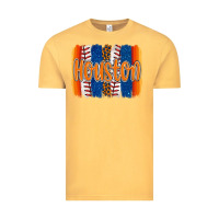 Vintage Mustard houston baseball team spirit brushstrokes Vintage Tee - Artiststas