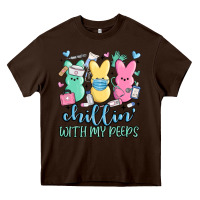 Chocolate Brown chillin with my peeps Heavy Core Tee - MaliasSmallBusiness