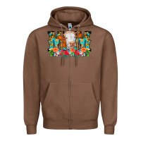 Chestnut Mom Cow Flowers Zipper Hoodie - CowCowDesign