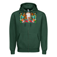 Sports Green Mom Cow Flowers Zipper Hoodie - CowCowDesign