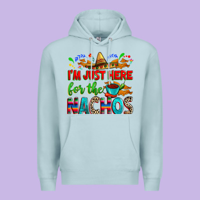 I'm Just Here For The Nachos Premium Hoodie Designed By Ranaportraitstore