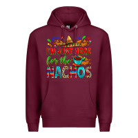 Burgundy I'm just here for the nachos Premium Hoodie - RanaPortraitStore
