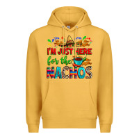 Mustard I'm just here for the nachos Premium Hoodie - RanaPortraitStore