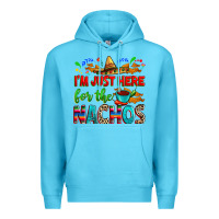 Ocean Blue I'm just here for the nachos Premium Hoodie - RanaPortraitStore