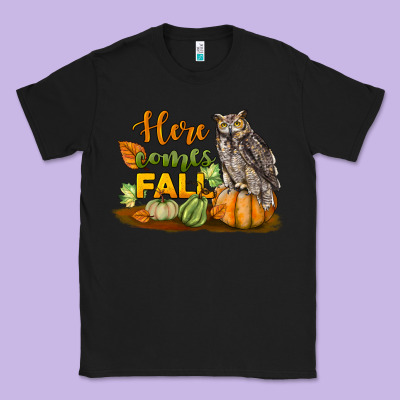 Here Comes Fall Owl Classic Tee Designed By Lillyallendesigns