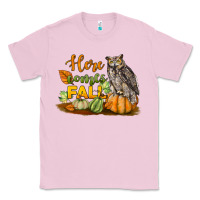 Bubblegum Pink Here Comes Fall Owl Classic Tee - LillyAllenDesigns