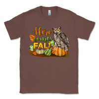 Chestnut Here Comes Fall Owl Classic Tee - LillyAllenDesigns