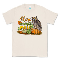 Natural Here Comes Fall Owl Classic Tee - LillyAllenDesigns