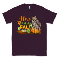Plum Here Comes Fall Owl Classic Tee - LillyAllenDesigns