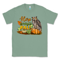 Sage Here Comes Fall Owl Classic Tee - LillyAllenDesigns