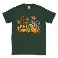 Sports Green Here Comes Fall Owl Classic Tee - LillyAllenDesigns