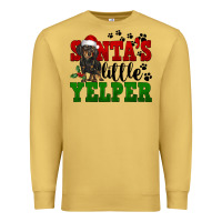 Antique Gold Santa's Little Yelper Premium Sweatshirt - FaDigitalArtStudio