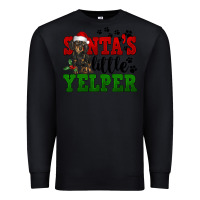 Black Santa's Little Yelper Premium Sweatshirt - FaDigitalArtStudio