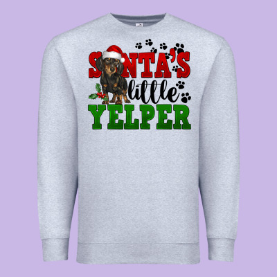 Santa's Little Yelper Premium Sweatshirt Designed By Fadigitalartstudio