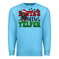 Ocean Blue Santa's Little Yelper Premium Sweatshirt - FaDigitalArtStudio