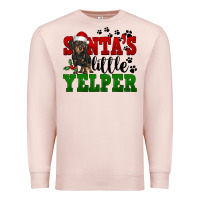 Pale Pink Santa's Little Yelper Premium Sweatshirt - FaDigitalArtStudio