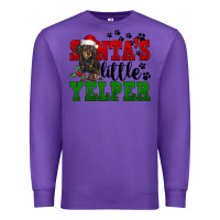 Purple Santa's Little Yelper Premium Sweatshirt - FaDigitalArtStudio