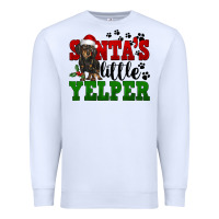 White Santa's Little Yelper Premium Sweatshirt - FaDigitalArtStudio