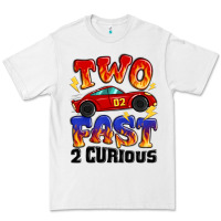 White two fast two curious boys birthday racing car Premium Tee - MaliasSmallBusiness