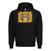 Black Baby Cow Leopard Sunflowers Zipper Hoodie - CowCowDesign