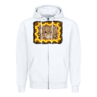 White Baby Cow Leopard Sunflowers Zipper Hoodie - CowCowDesign