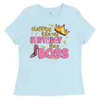Baby Blue birthday boss Ladies Tee - MaliasSmallBusiness
