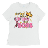 White birthday boss Ladies Tee - MaliasSmallBusiness