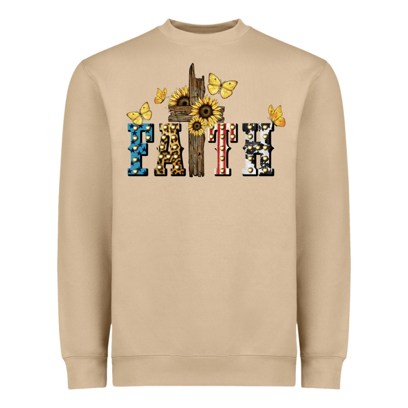 Faith Usa Sunflower 4th Of July Heavyweight Sweatshirt by HowdyJamesFarm | Teevron
